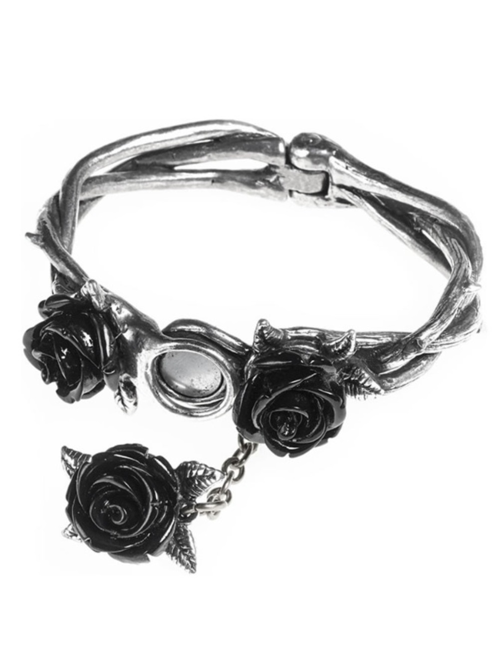 Alchemy England 1977 Wild Black Rose Pewter Bracelet, size M/L (BNWT) - Picture 3 of 5